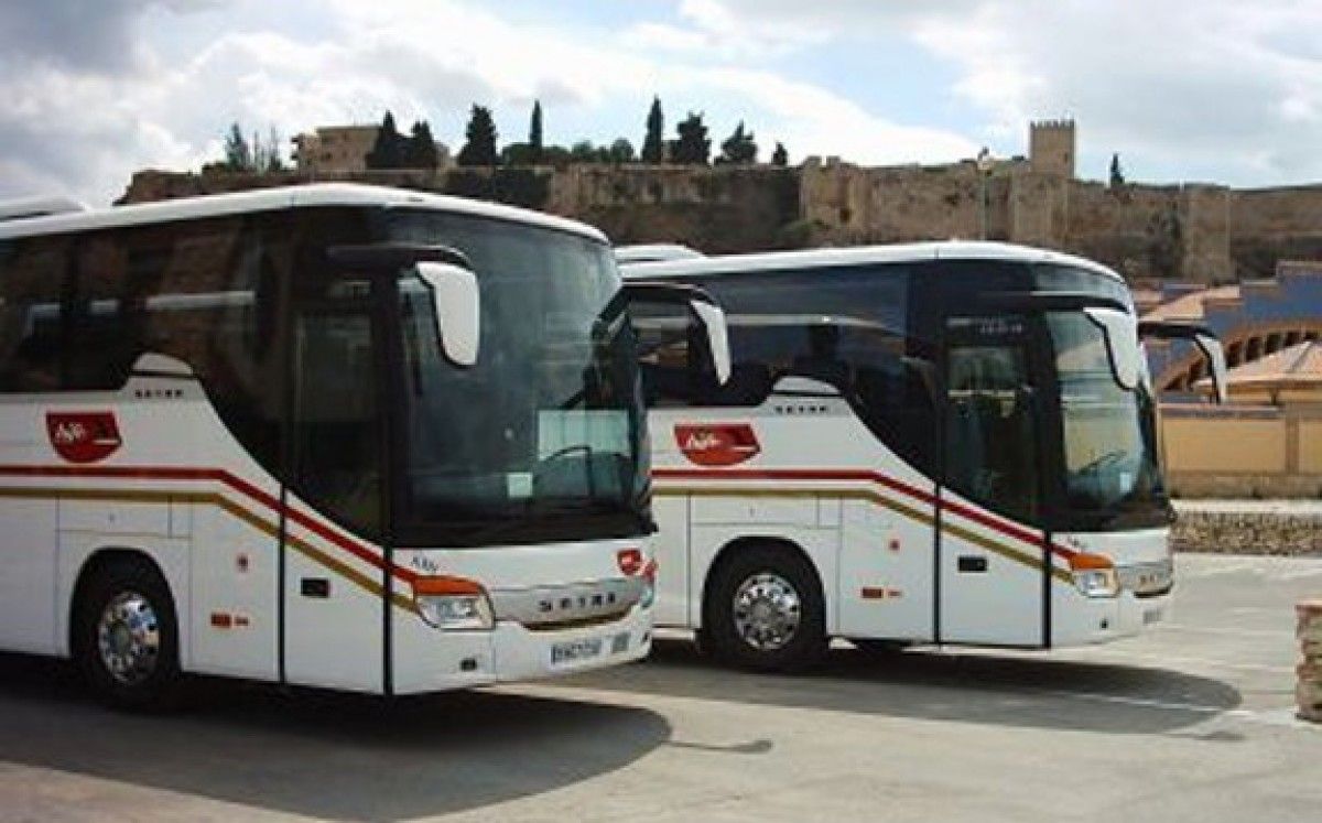 Dos autobusos de l'empresa Hife