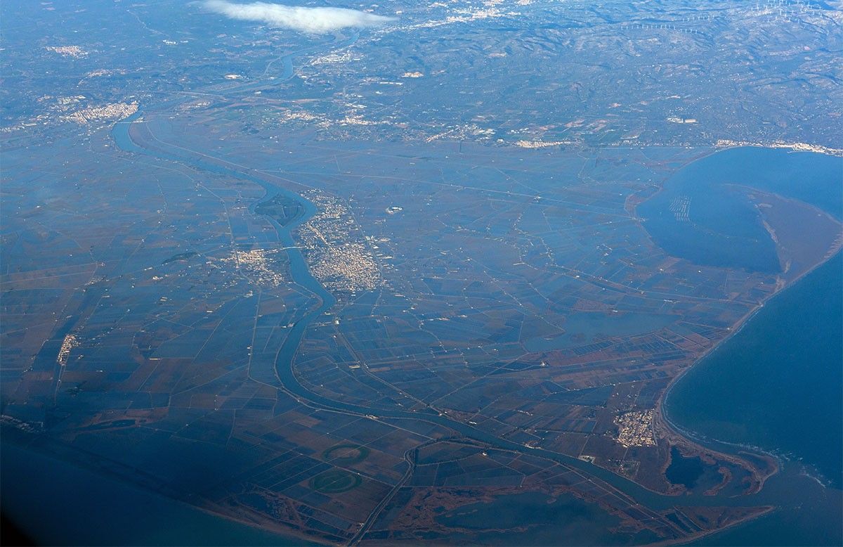 Imatge aèria del Delta de l'Ebre.