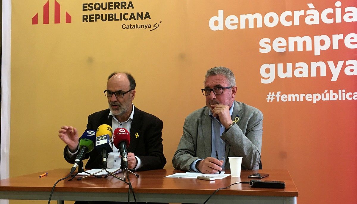 El president de la Federació d'ERC Ebre, Alfons Montserrat, i el senador Miquel Aubà han valorat les partides destinades a l'Ebre.