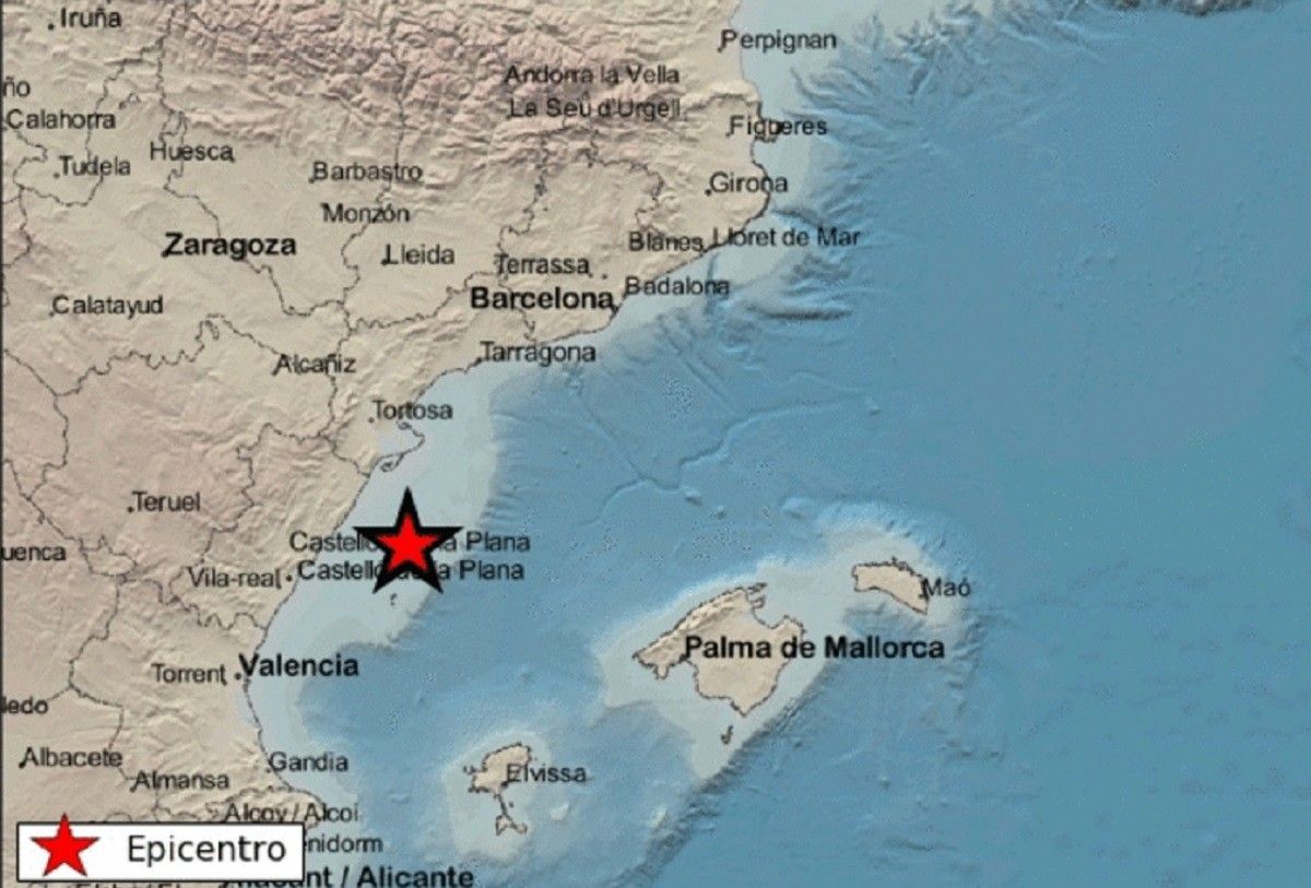 Punt on s'ha registrat el terratrèmol aquest diumenge