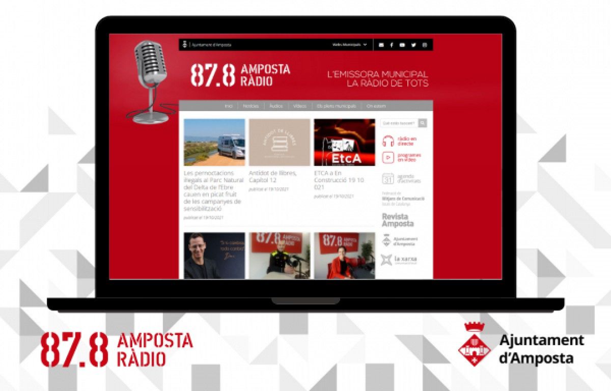 La nova imatge web d'Amposta Ràdio