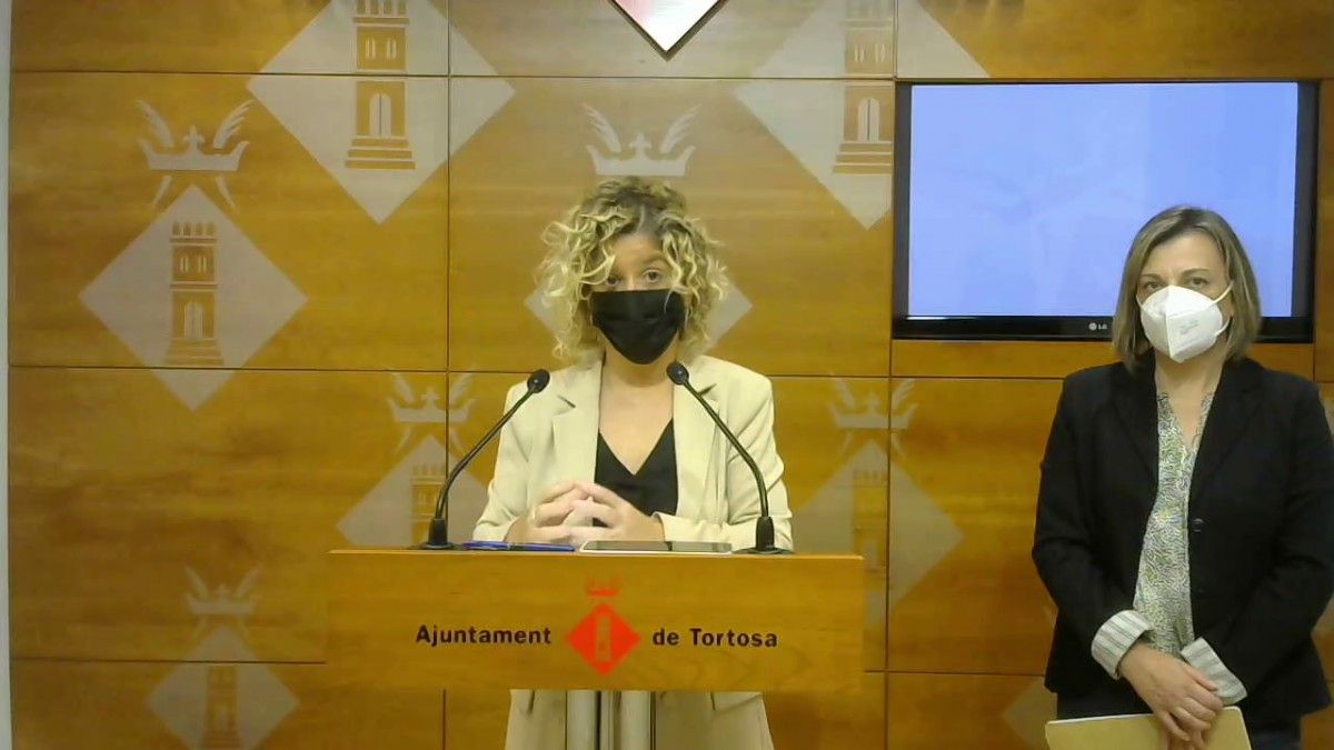 L'alcaldessa de Tortosa, Meritxell Roigé i la regidora de Participació, Dolors Bel han presentat els pressupostos participatius 2021