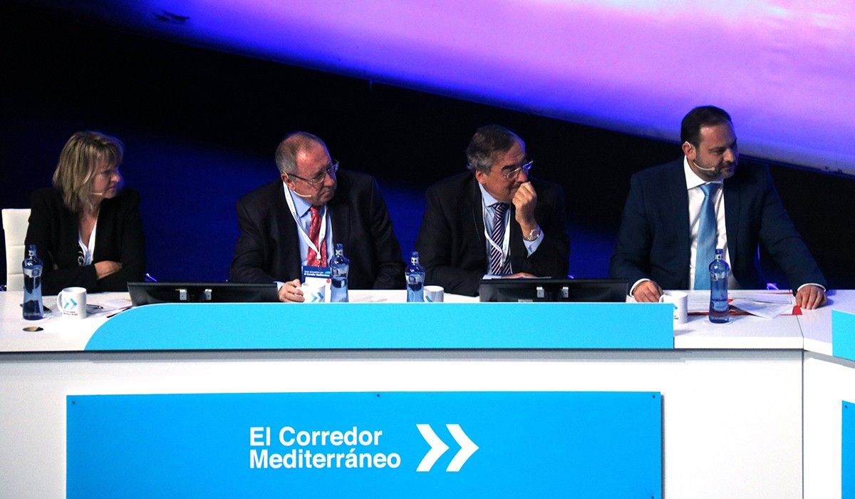 El ministre de Foment, José Luis Ábalos, en l'acte a favor del Corredor Mediterrani