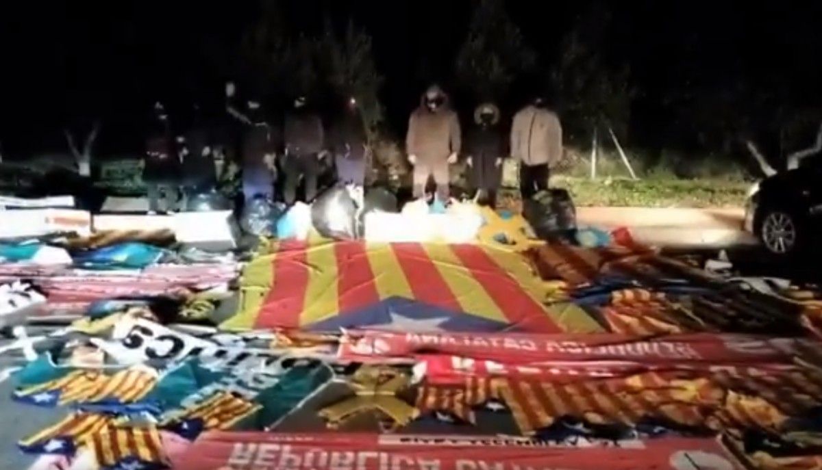Fotograma del vídeo que el grup d'ultradreta ha compartit a les xarxes socials.