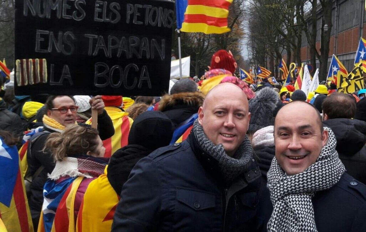 Josep Caparrós i Albert Salvadó en una manifestació.