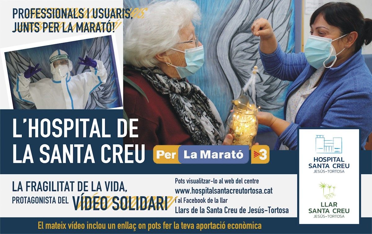L'hospital de la Santa Creu de Jesús participa activament en la Marató de TV3 d'enguany deicada a la Covid-19