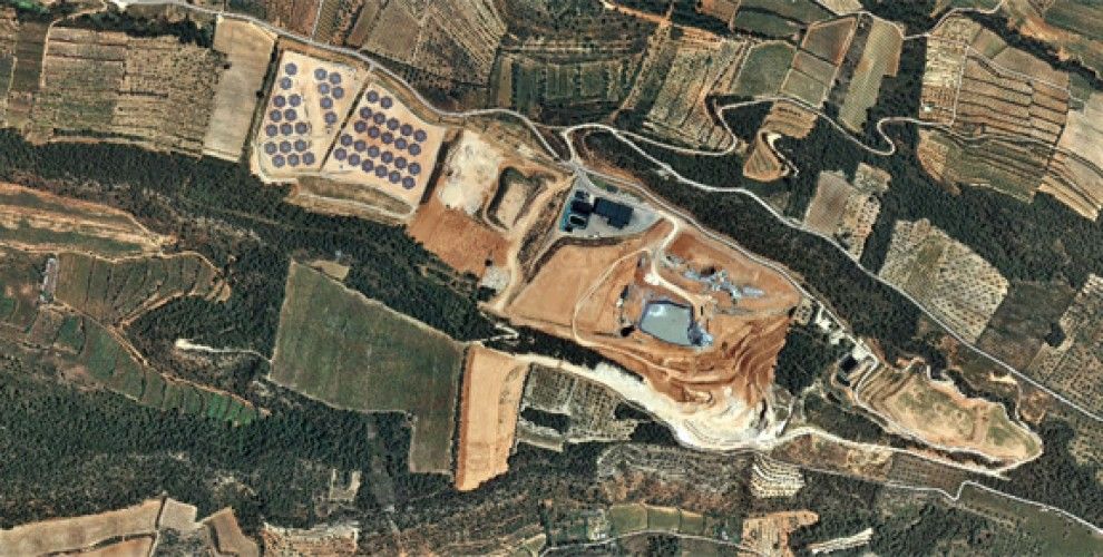 Vista per satèl·lit de l'abocador de Tivissa.