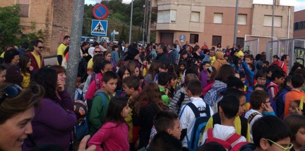 Imatge d'una de les protestes realitzades el curs passat a Roquetes.