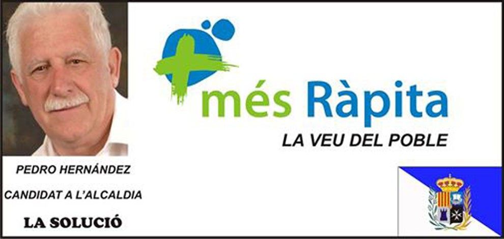 Eslògan oficial de Més Ràpita per a les municipals del 2015.