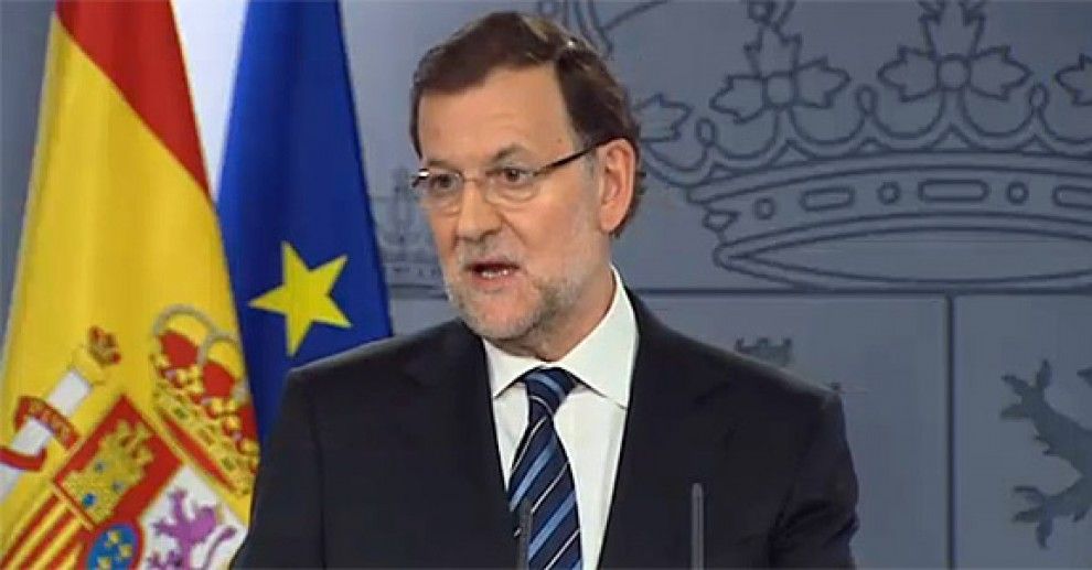 El president espanyol, Mariano Rajoy, en compareixença de premsa a La Moncloa.