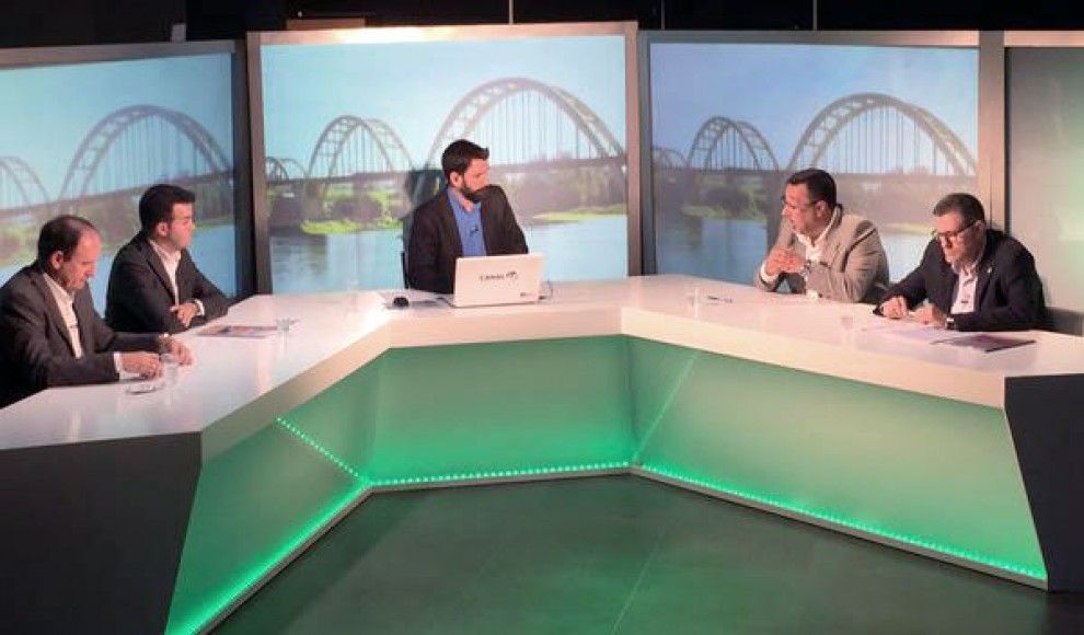 Un moment del debat de candidats a Deltebre que ha tingut lloc avui a Canal TE.