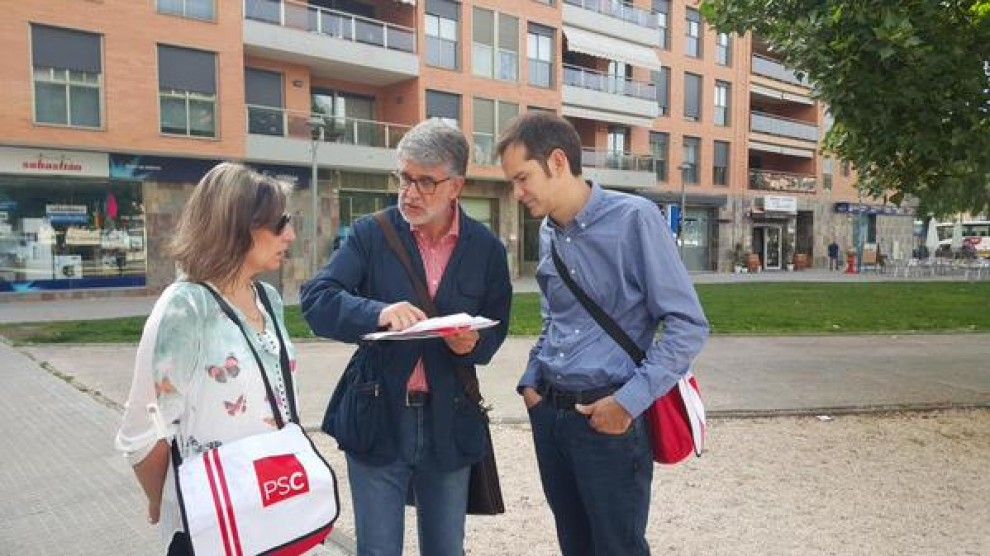 Els tres regidors electes del PSC a Tortosa.