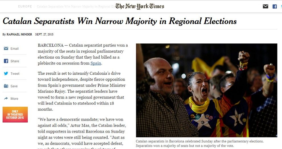 El New York Times parla de Catalunya amb una foto de Vero Santapau.
