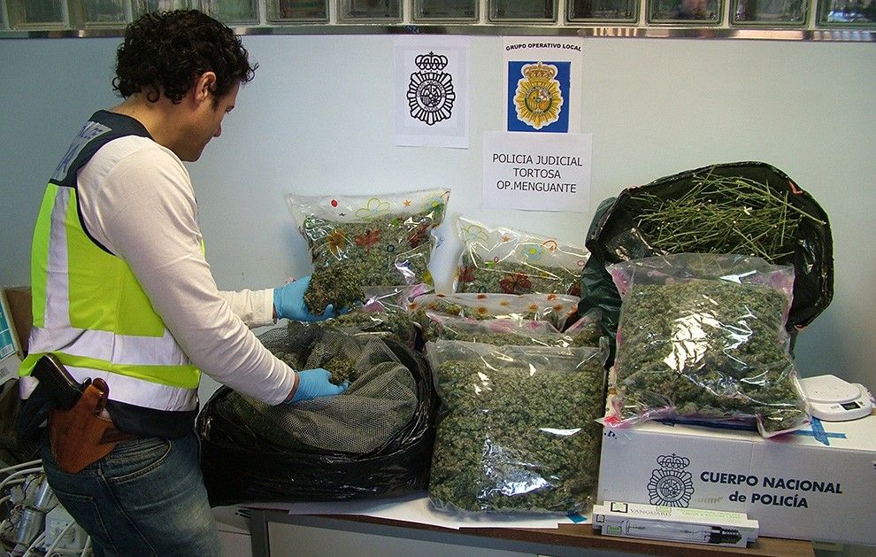 Material confiscat per la Policia Nacional a Godall.
