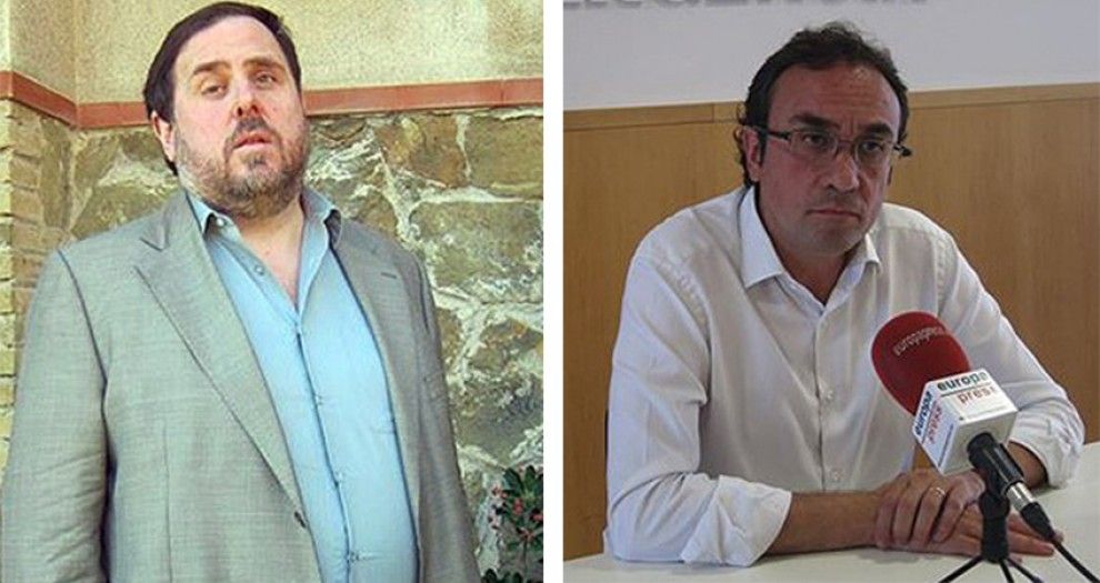 El vicepresident del Govern, Oriol Junqueras, i el conseller de Terrtori i Sostenibilitat, Josep Rull.