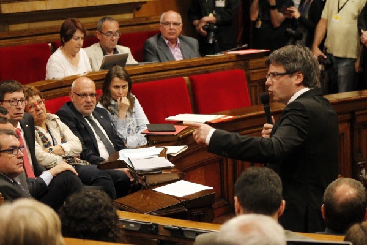 Carles Puigdemont, este dimecres al Parlament