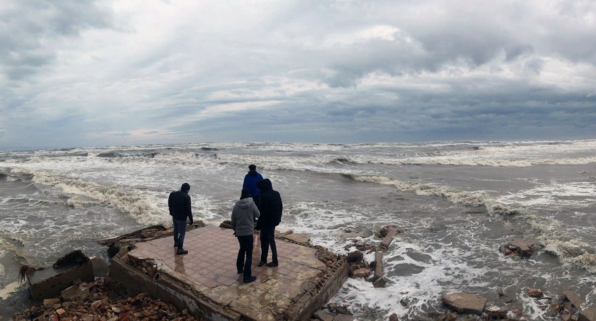 Una de les platges del Delta de l'Ebre inundades pel nou temporal d'este cap de setmana.