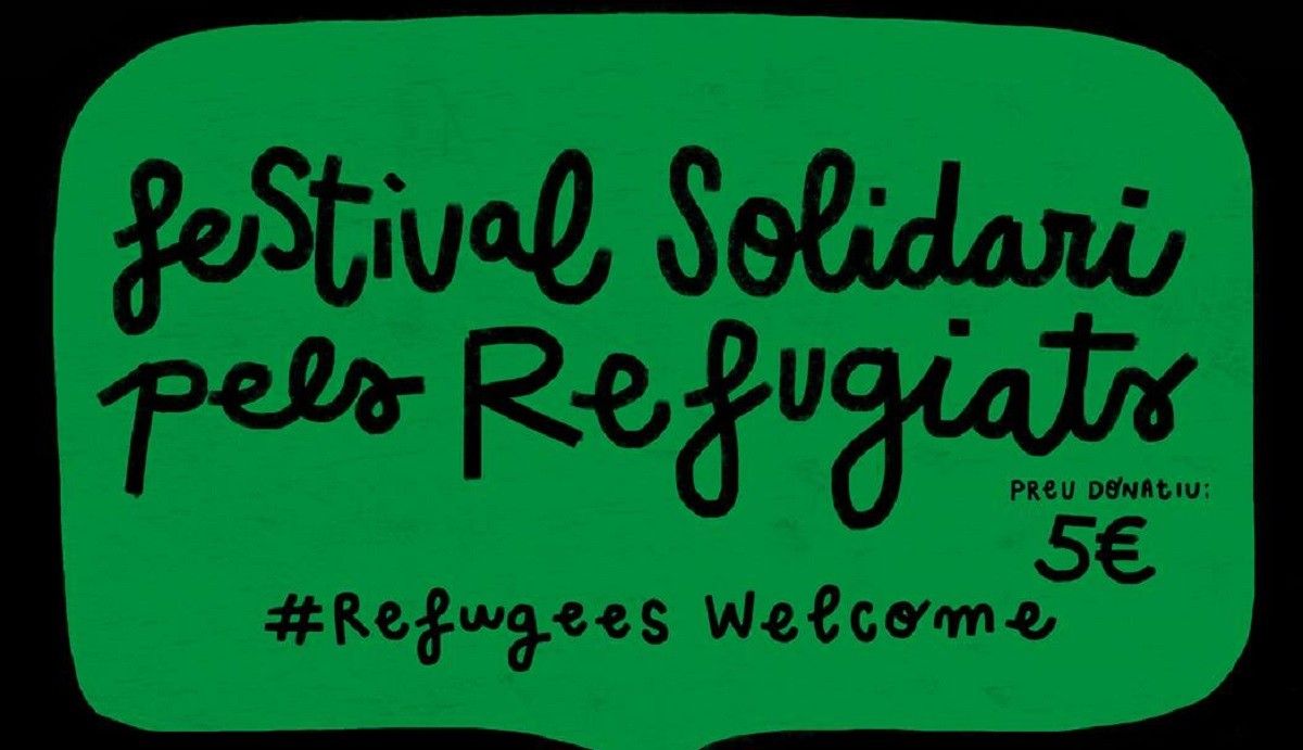 Detall del cartell del Festival Solidari pels Refugiats.