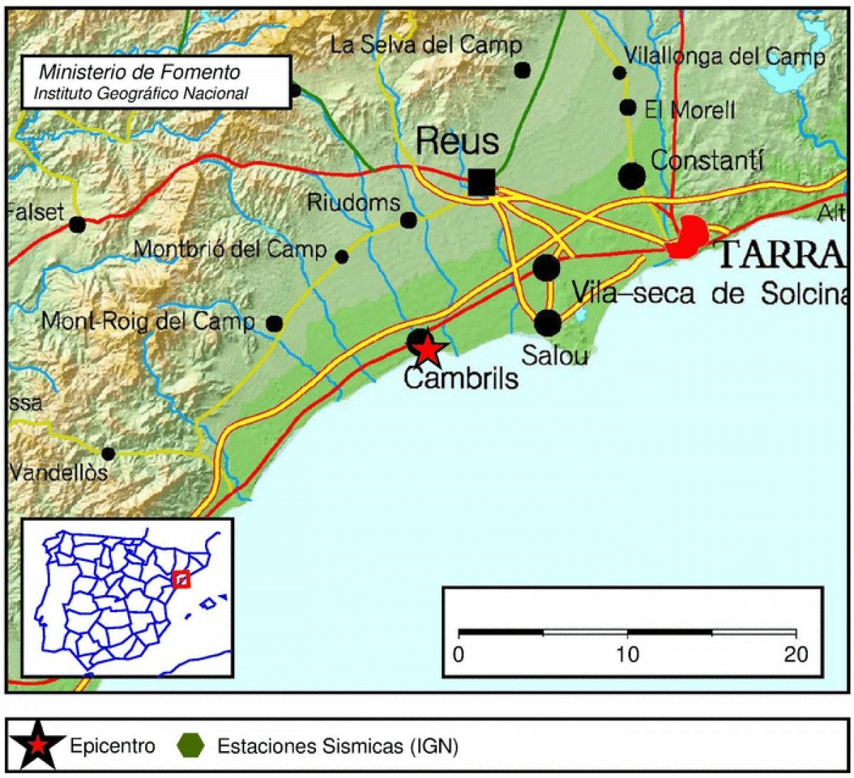 Detecten un terratrèmol de magnitud 1,8 a Cambrils 