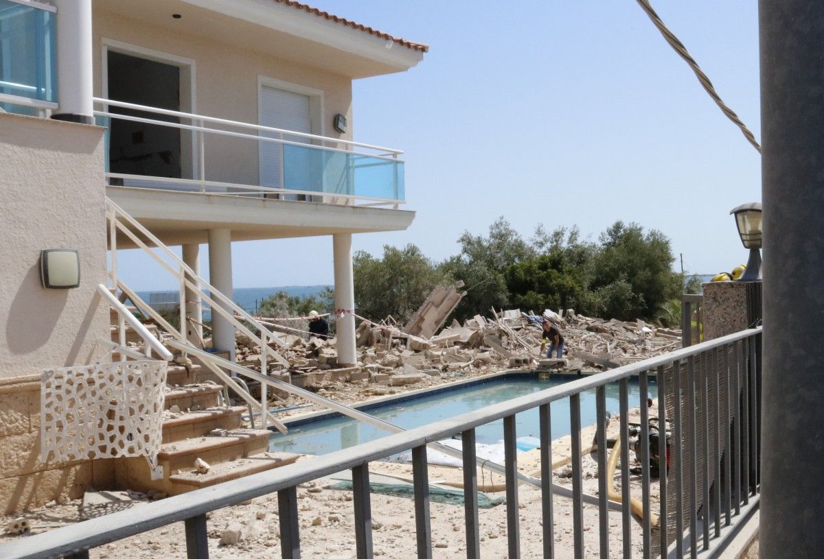 Imatge de la casa d'Alcanar després de l'explosió