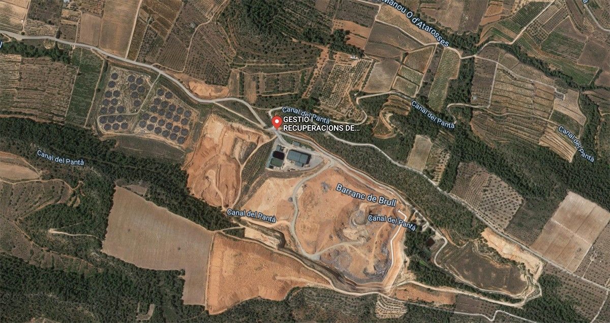 Vista per satèl·lit de l'abocador de Tivissa