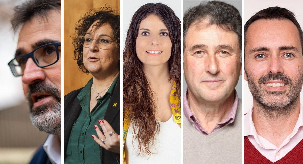 Lluís Salvadó, Maria Jesús Viña, Mònica Sales, Joaquim Paladella i Jordi Jordan. Diputats ebrencs de la XIII legislatura