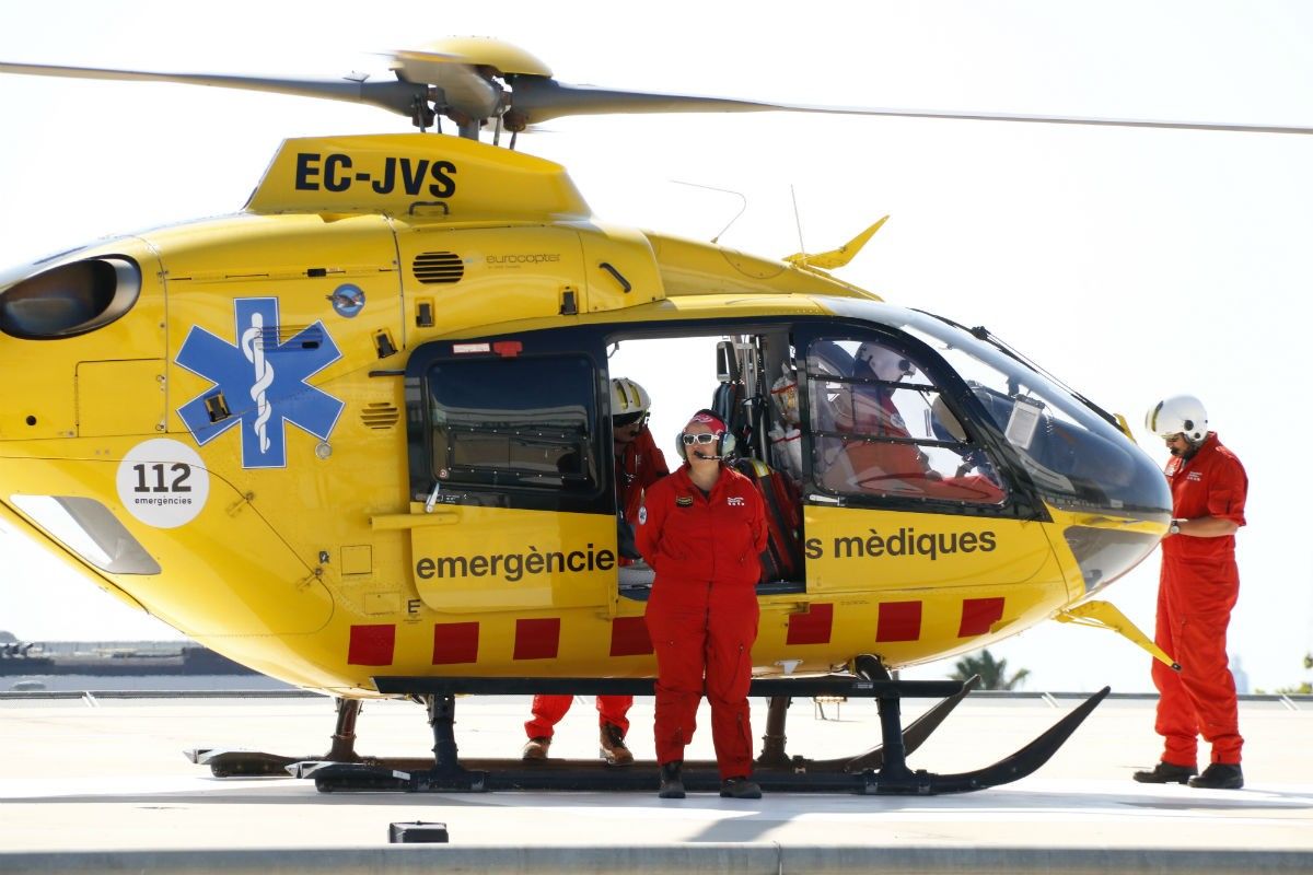 El ferit més greu va ser traslladat a l'Hospital Vall d'Hebron en helicòpter. Foto d'arxiu.