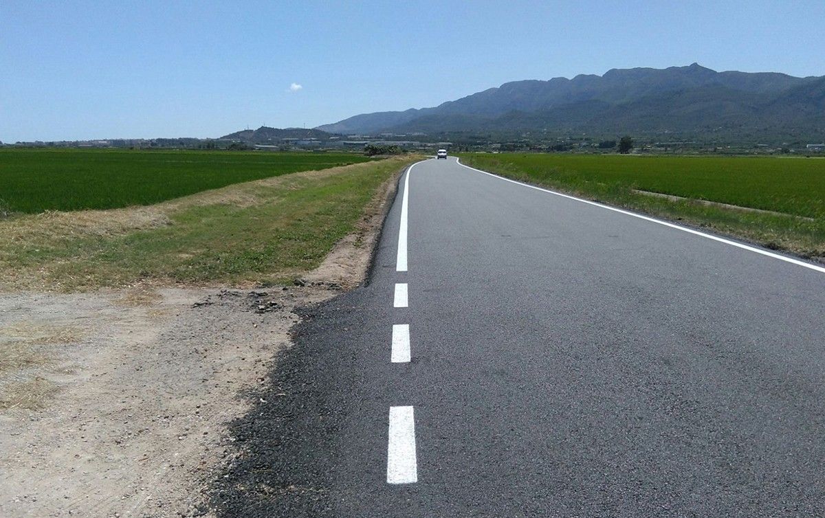 Carretera entre La Ràpita i Sant Jaume. 